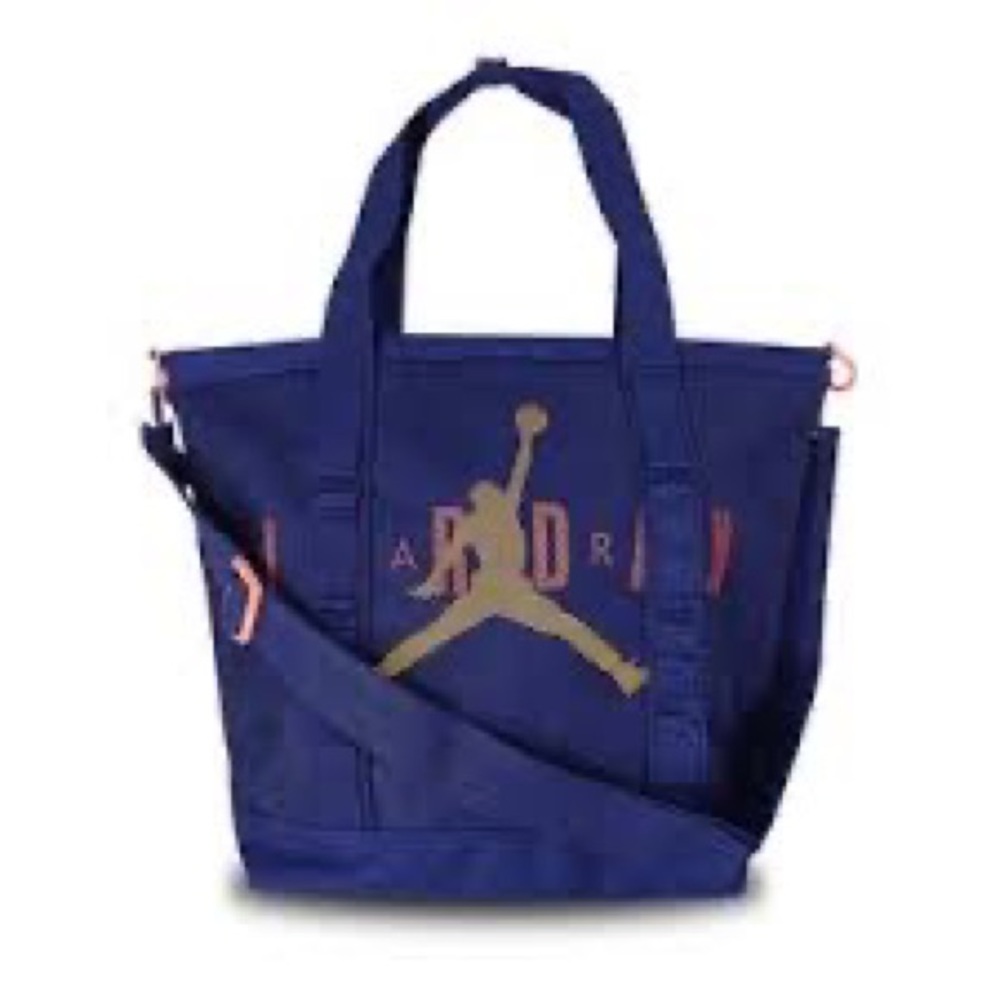 Nike Jordan x Jumpman Unisex Zippered Tote Bag (Blue/Gold/Coral)  9A0520-U9J